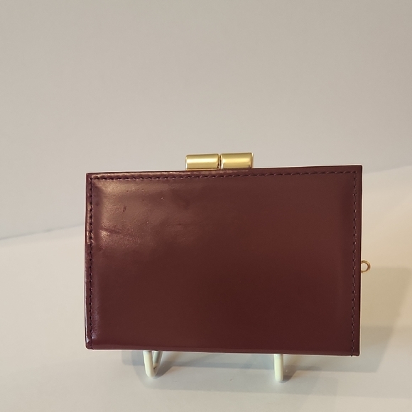 Burberry Burgundy Leather Card Holder/Coin Case - Picture 2 of 11